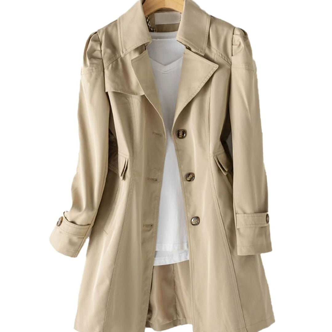 Lise | Dame Klassisk Tailored Trenchcoat Med Single-Breasted Og Lommer
