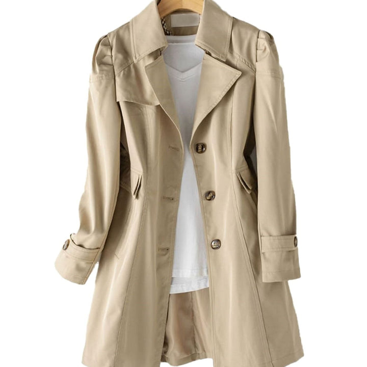Lise | Dame Klassisk Tailored Trenchcoat Med Single-Breasted Og Lommer