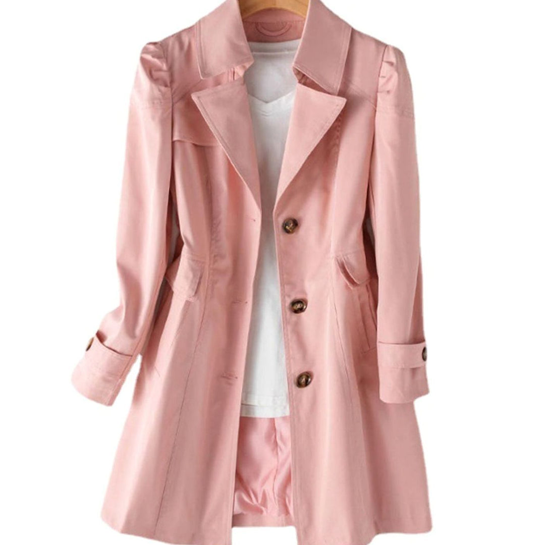 Lise | Dame Klassisk Tailored Trenchcoat Med Single-Breasted Og Lommer