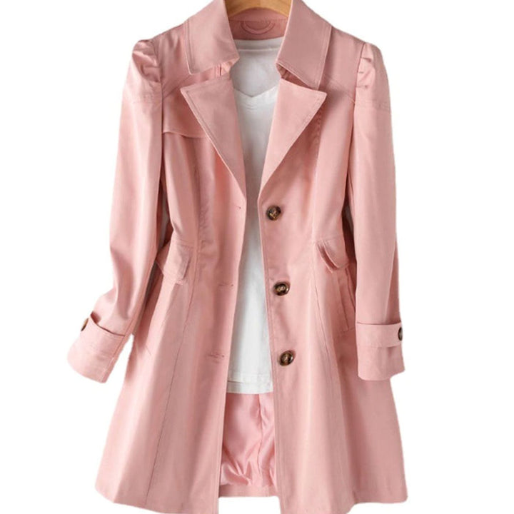 Lise | Dame Klassisk Tailored Trenchcoat Med Single-Breasted Og Lommer