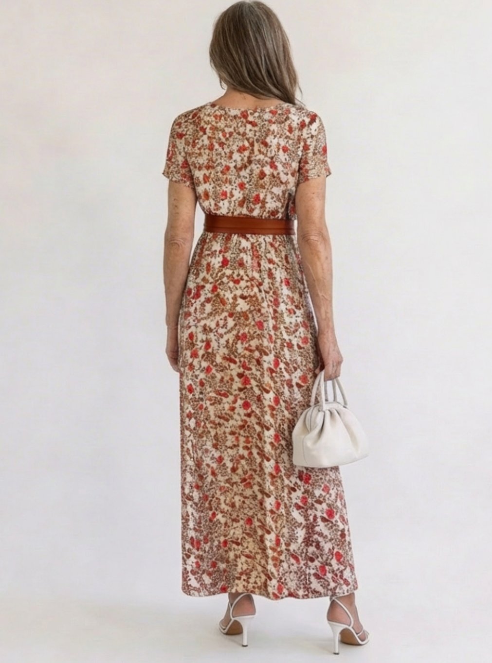 Laura | Dame Maxikjole Med Blomsterprint Og V-Hals