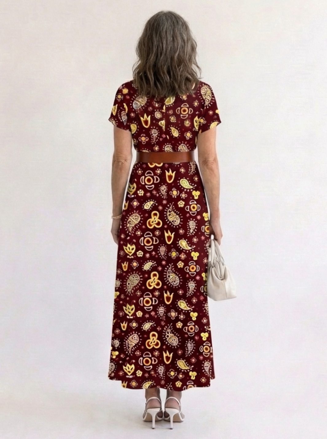 Laura | Dame Maxikjole Med Blomsterprint Og V-Hals