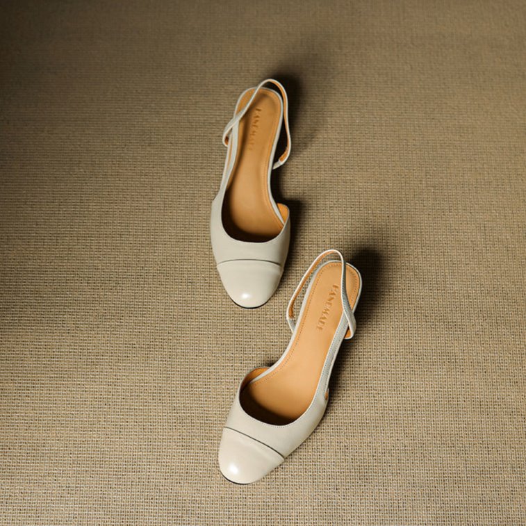Stine | Dame Slingback Pumps Med Blokhæl Og Mandelformet Tå