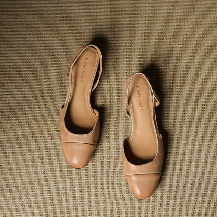 Stine | Dame Slingback Pumps Med Blokhæl Og Mandelformet Tå