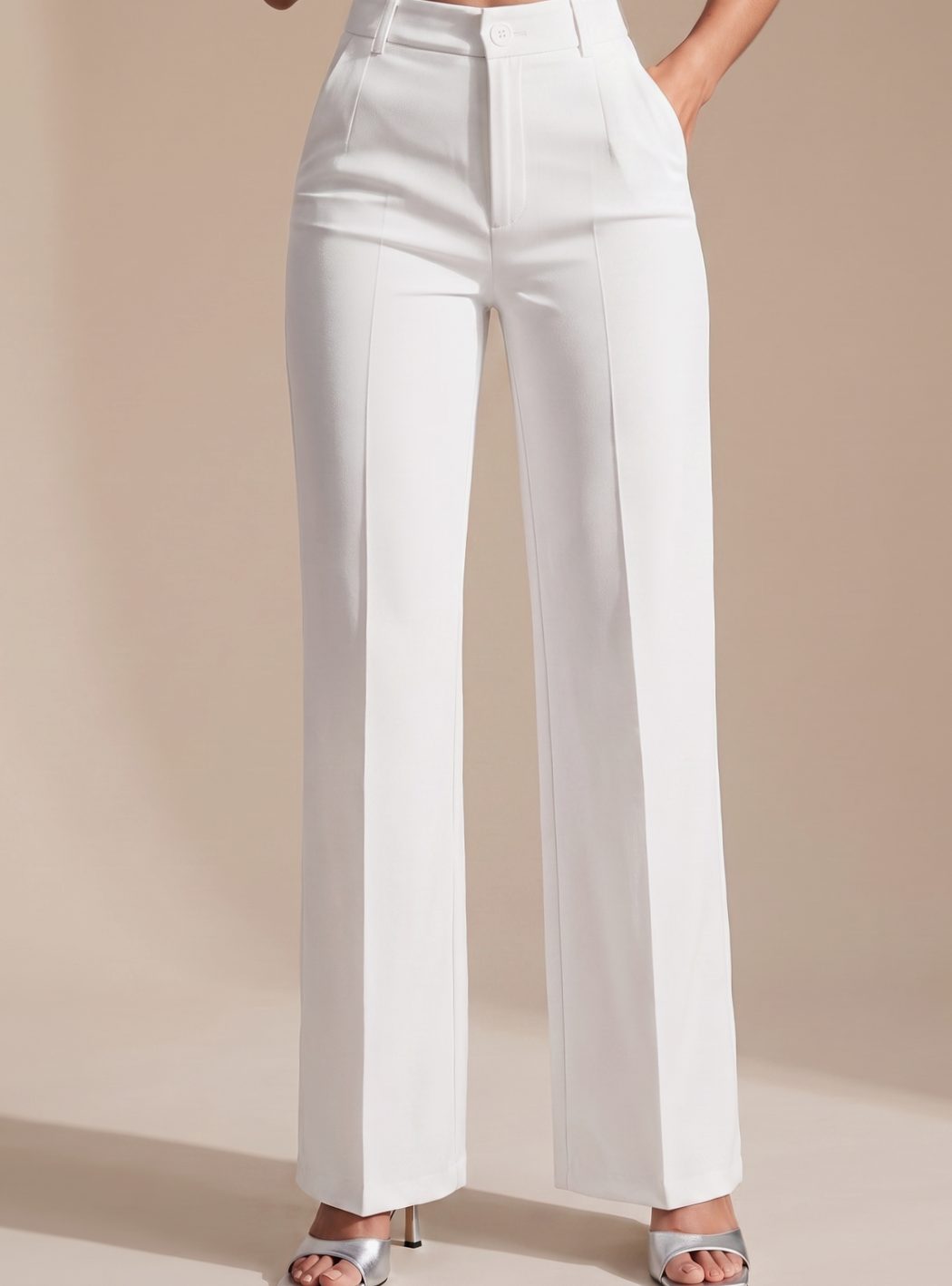 Freya | Dame Wide-Leg Bukser Med Høj Talje Og Pressefolder