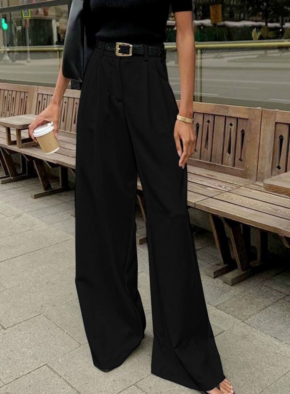 Louise | Dame Wide-Leg Bukser Med Høj Talje Og Tailored Pasform