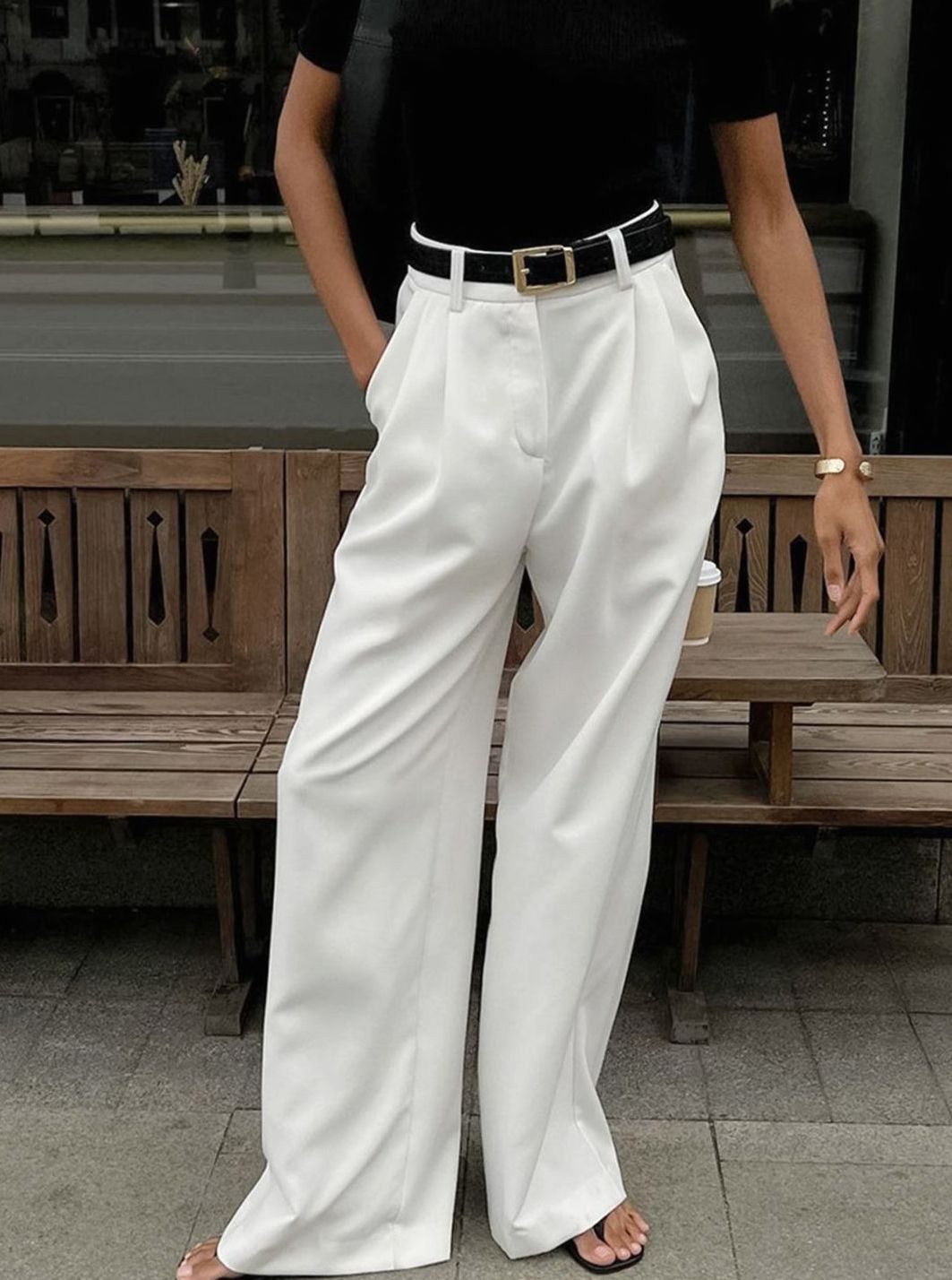 Louise | Dame Wide-Leg Bukser Med Høj Talje Og Tailored Pasform