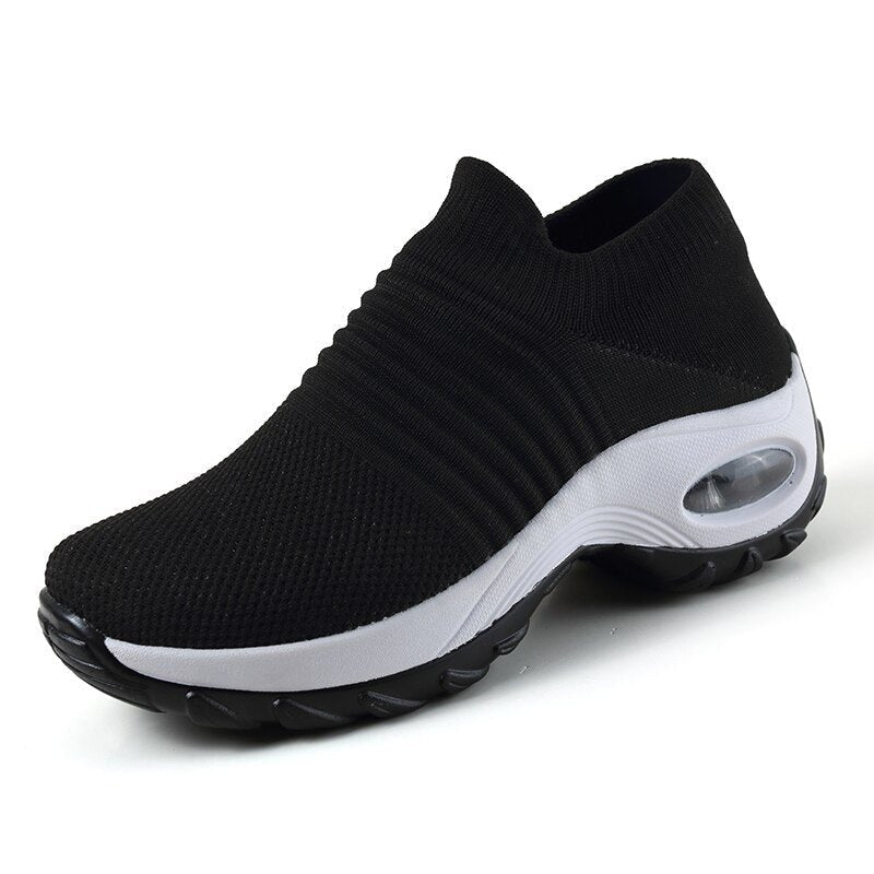 Freja | Dame Ortopædiske Slip-On Sneakers Med Strikket Overlæder