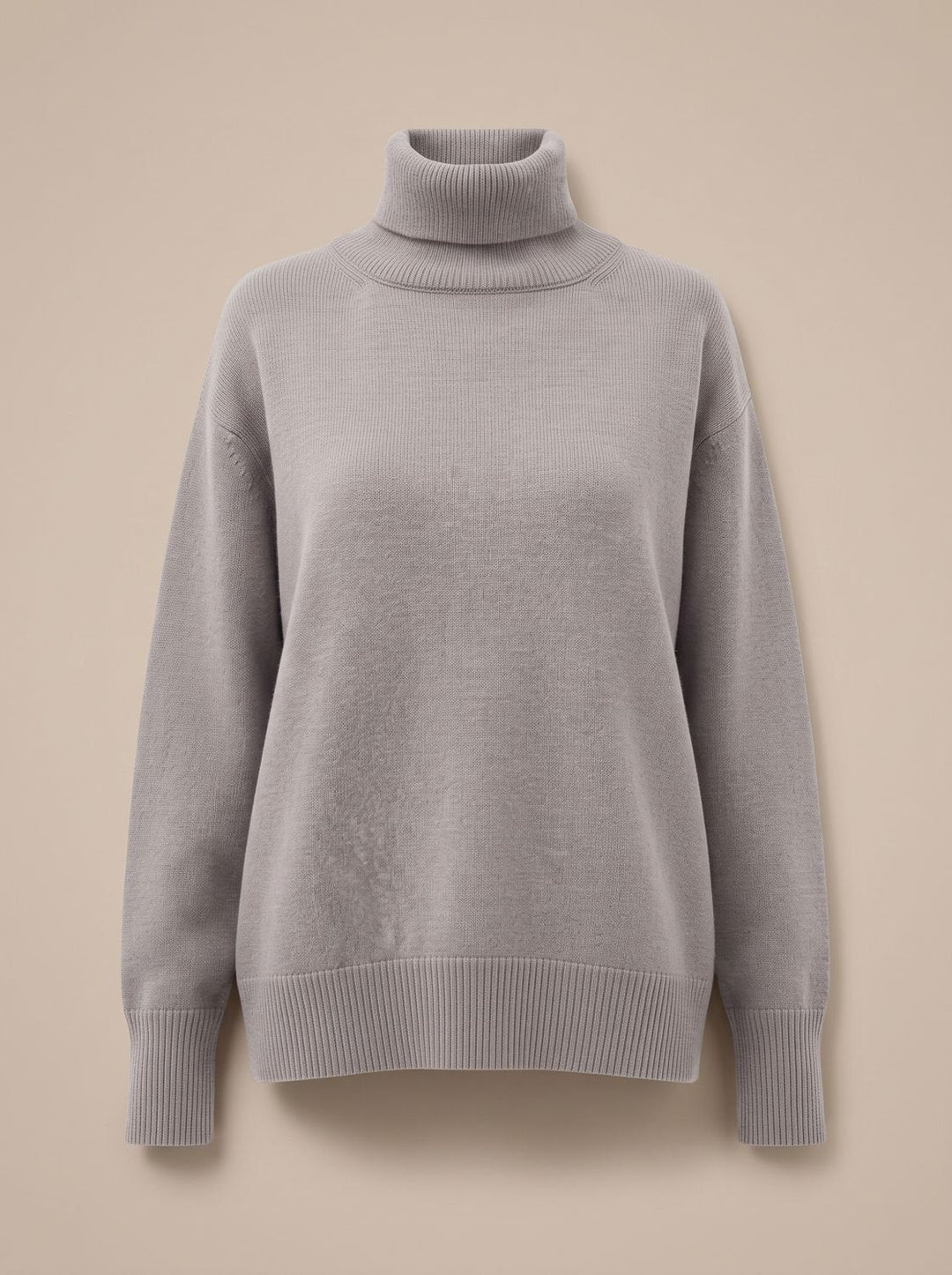 Sofie | Dame Oversized Strik Med Højhals Og Ribkanter