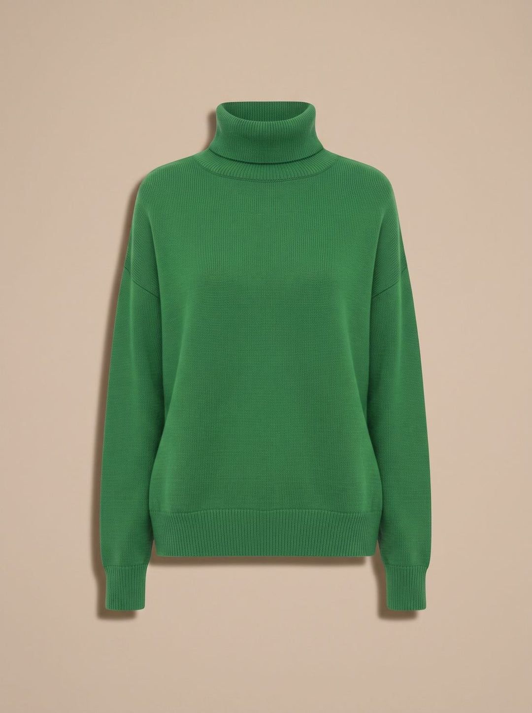 Sofie | Dame Oversized Strik Med Højhals Og Ribkanter