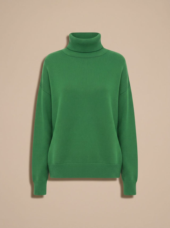 Sofie | Dame Oversized Strik Med Højhals Og Ribkanter