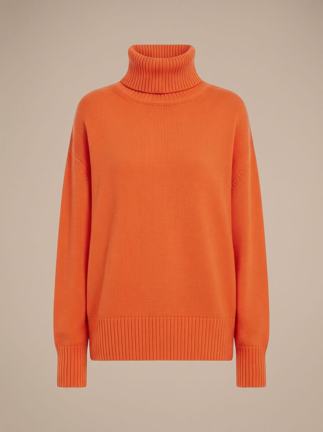 Sofie | Dame Oversized Strik Med Højhals Og Ribkanter