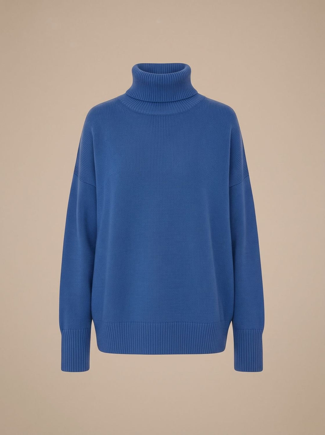 Sofie | Dame Oversized Strik Med Højhals Og Ribkanter