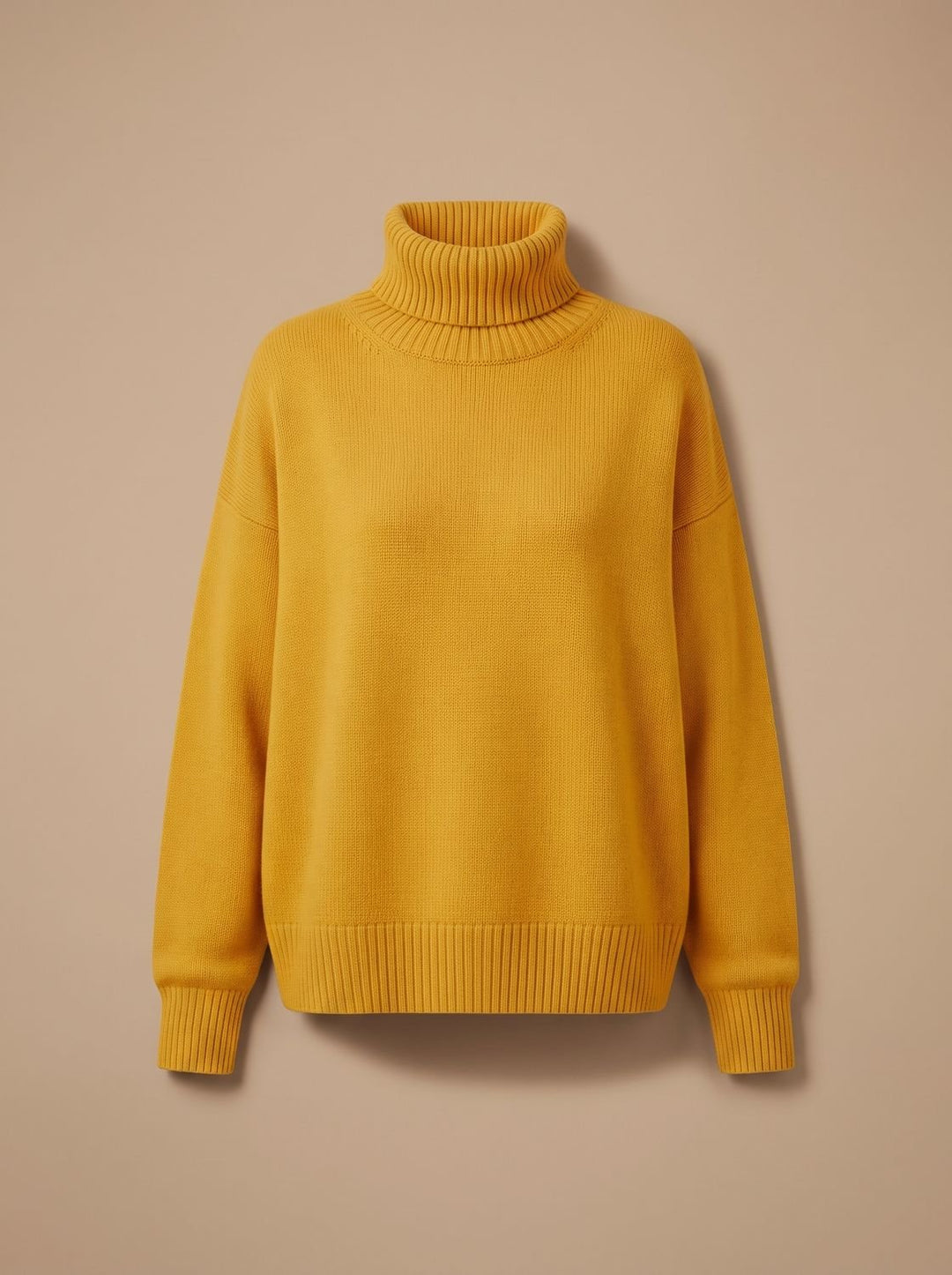 Sofie | Dame Oversized Strik Med Højhals Og Ribkanter