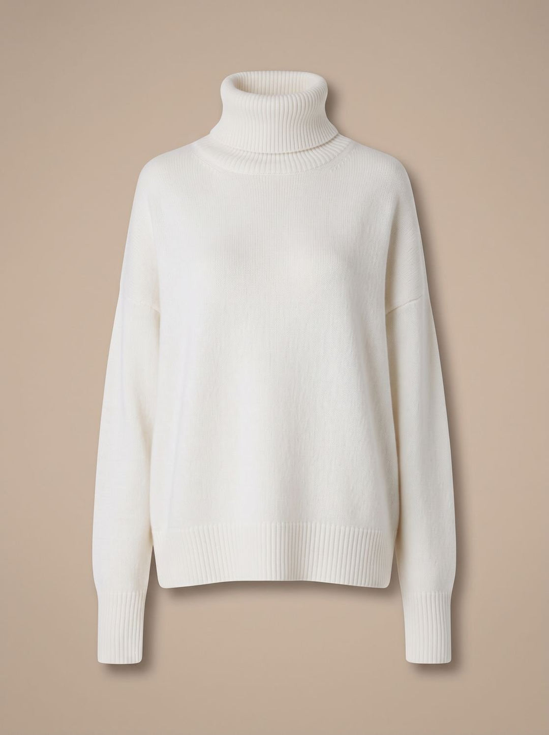Sofie | Dame Oversized Strik Med Højhals Og Ribkanter
