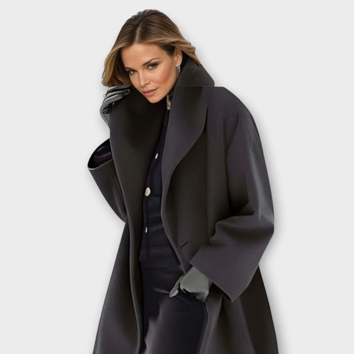 Rikke | Dame Oversized Frakke Med Bred Krave
