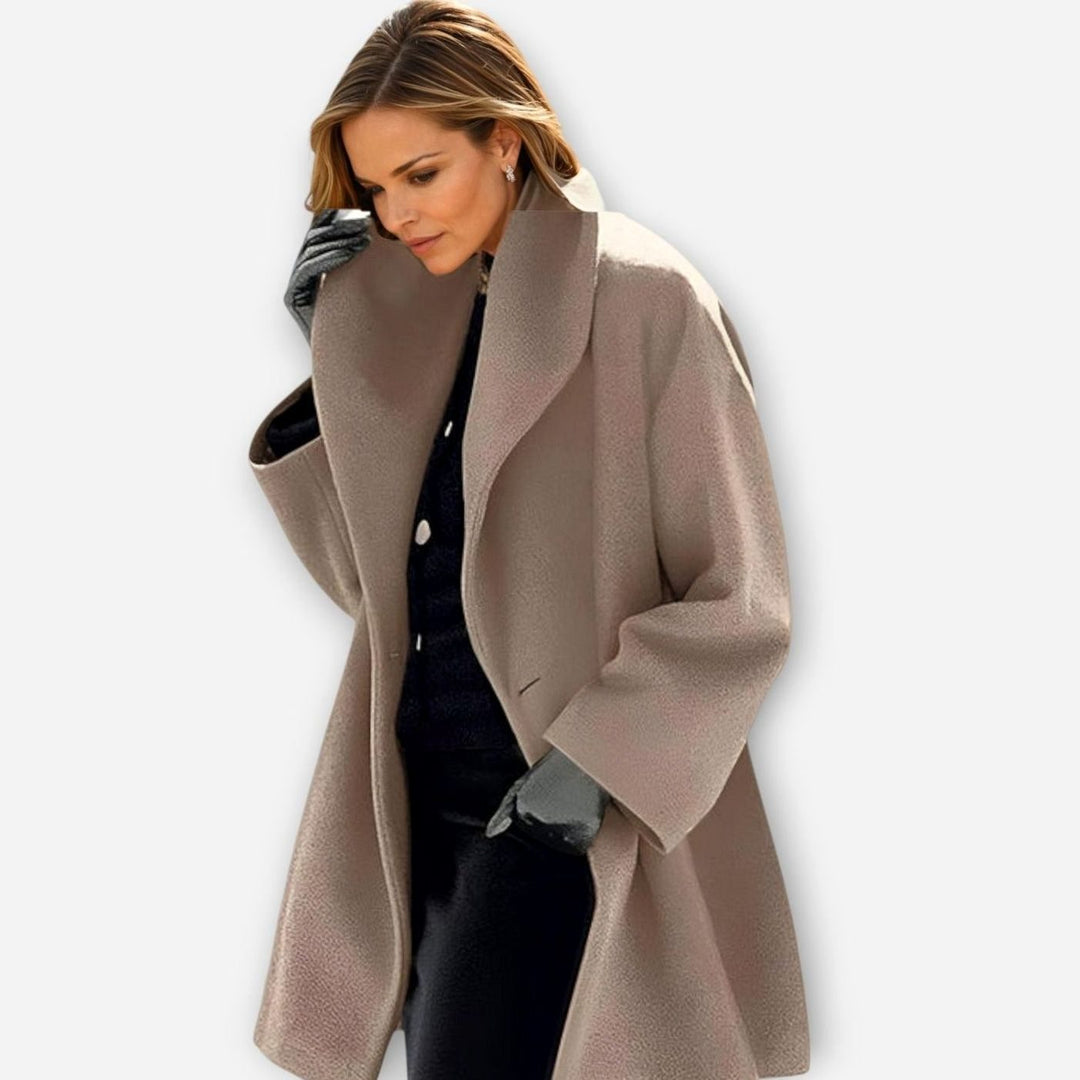 Rikke | Dame Oversized Frakke Med Bred Krave