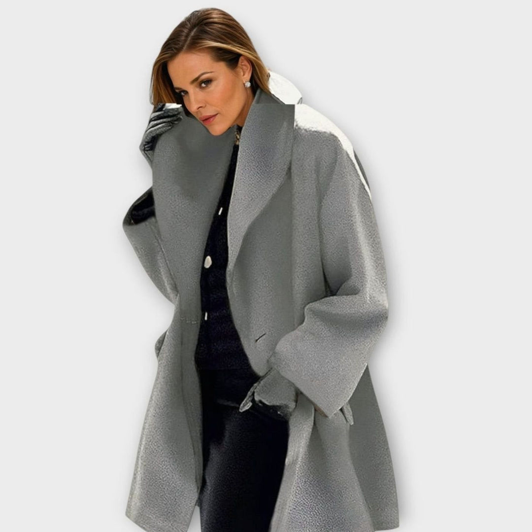 Rikke | Dame Oversized Frakke Med Bred Krave
