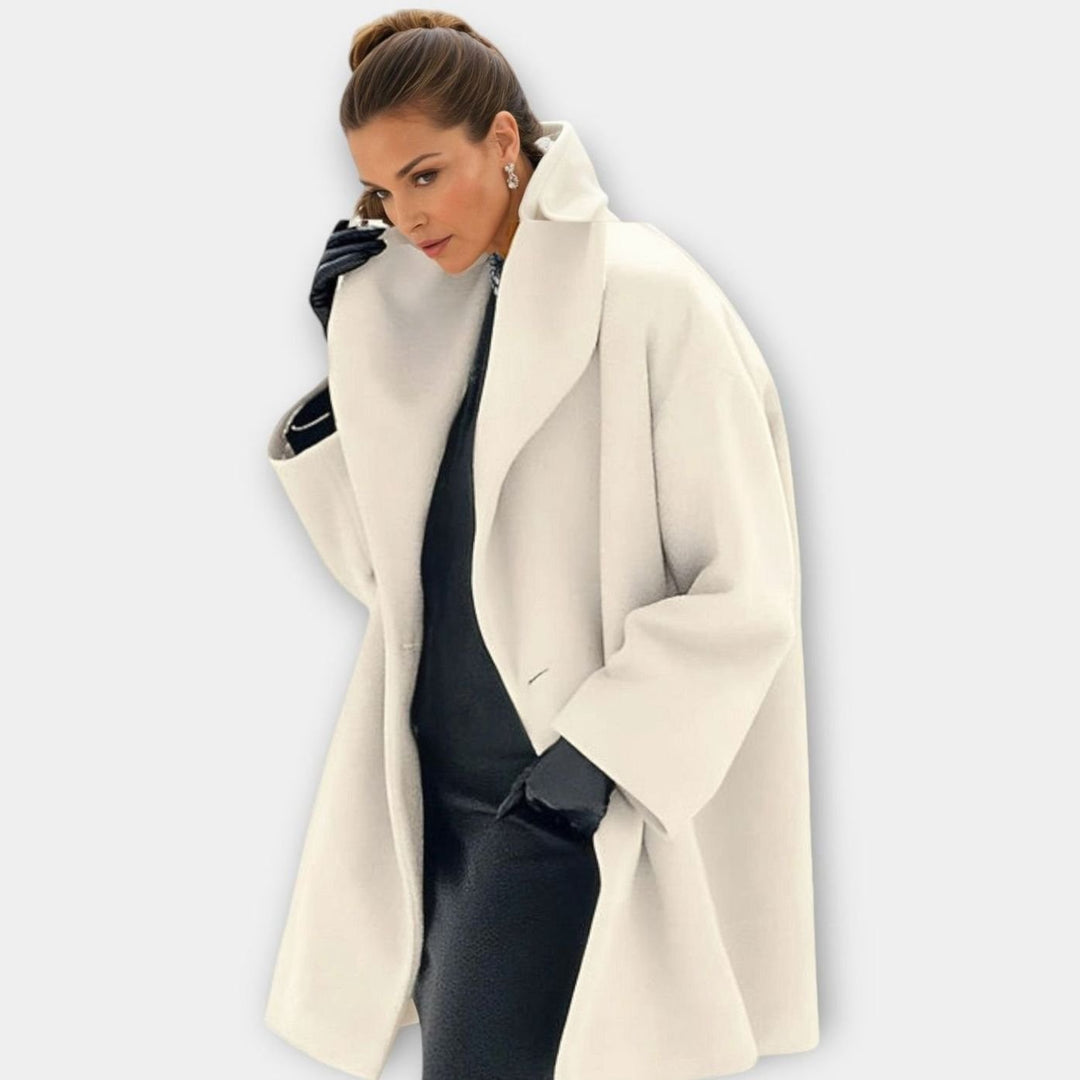 Rikke | Dame Oversized Frakke Med Bred Krave