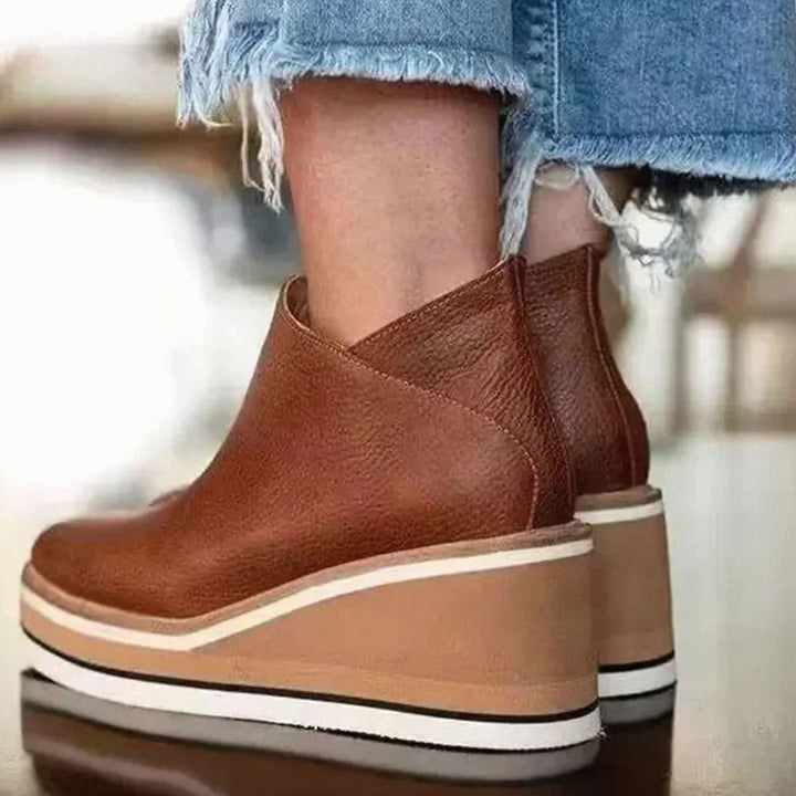 Freya | Dame Chelsea-Støvler Med Platform Wedge Og Elastiske Sidepaneler