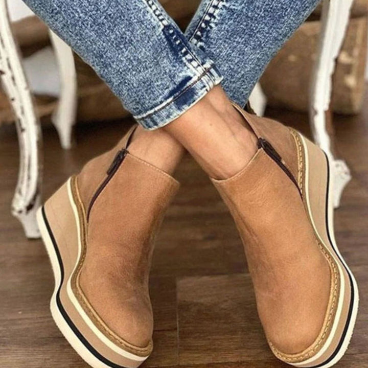 Freya | Dame Chelsea-Støvler Med Platform Wedge Og Elastiske Sidepaneler