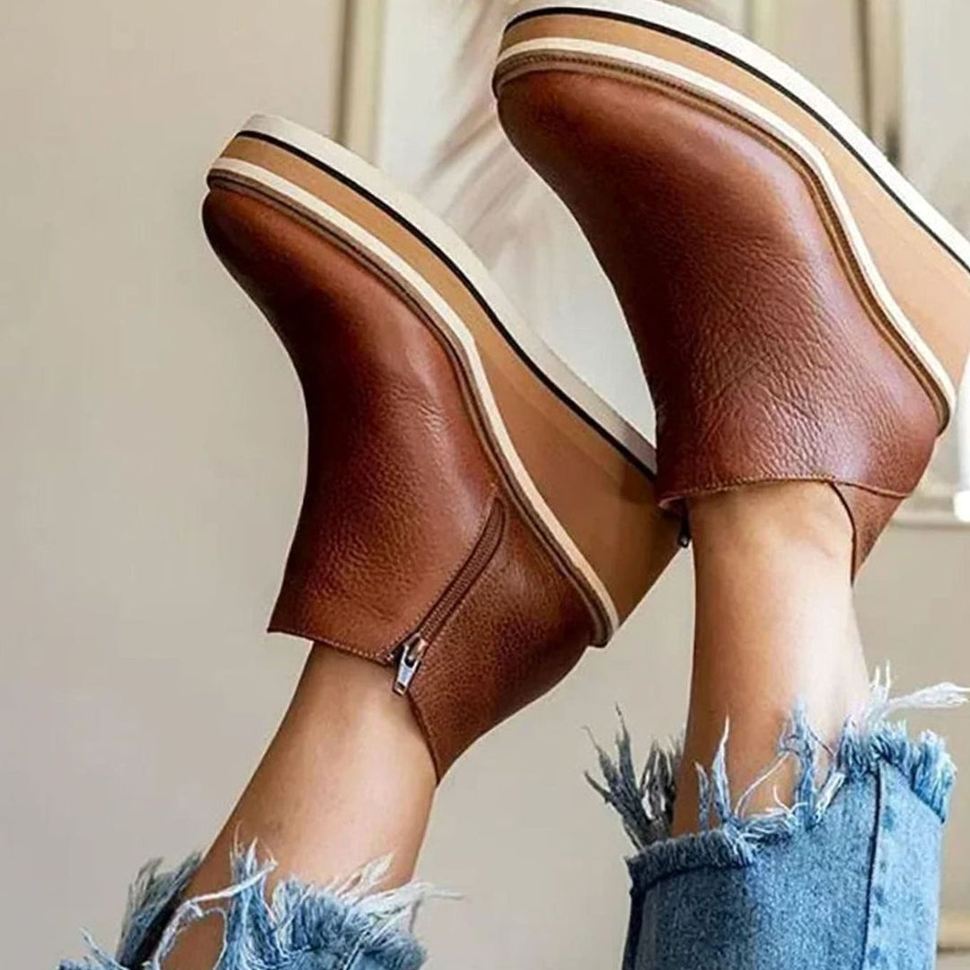 Freya | Dame Chelsea-Støvler Med Platform Wedge Og Elastiske Sidepaneler