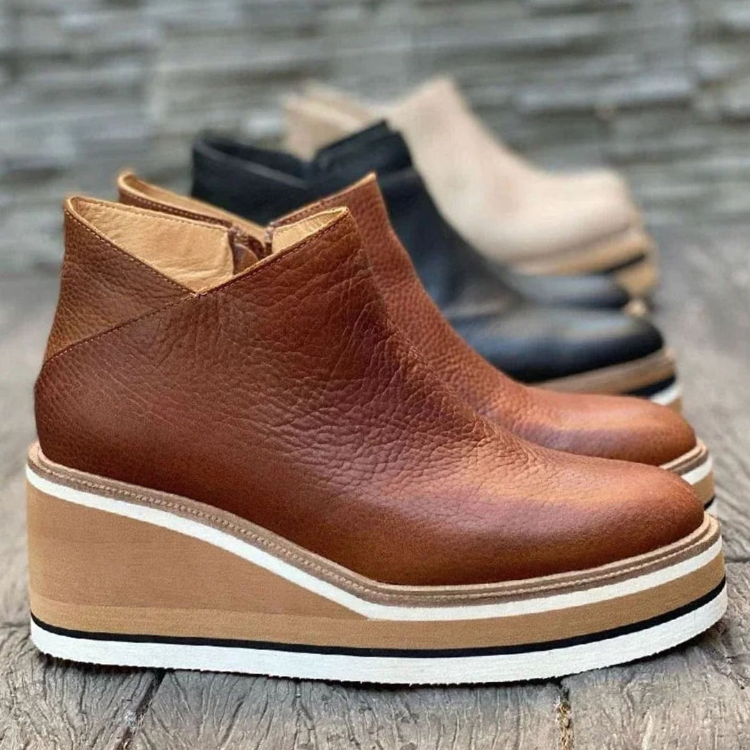Freya | Dame Chelsea-Støvler Med Platform Wedge Og Elastiske Sidepaneler
