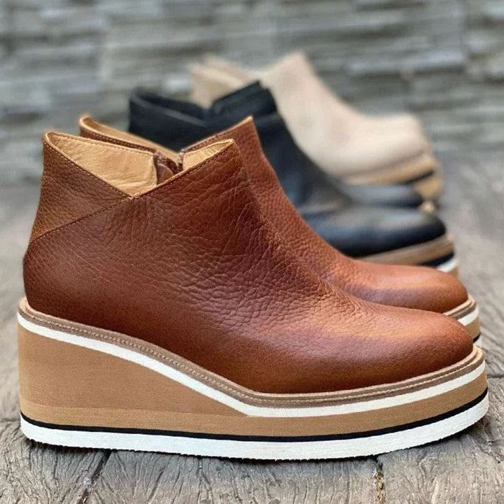 Freya | Dame Chelsea-Støvler Med Platform Wedge Og Elastiske Sidepaneler