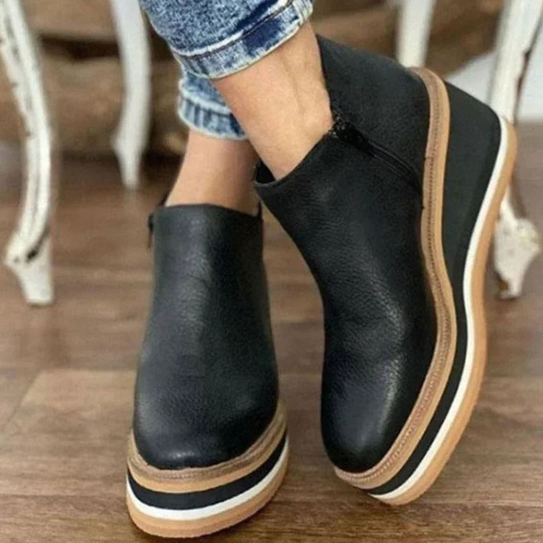 Freya | Dame Chelsea-Støvler Med Platform Wedge Og Elastiske Sidepaneler