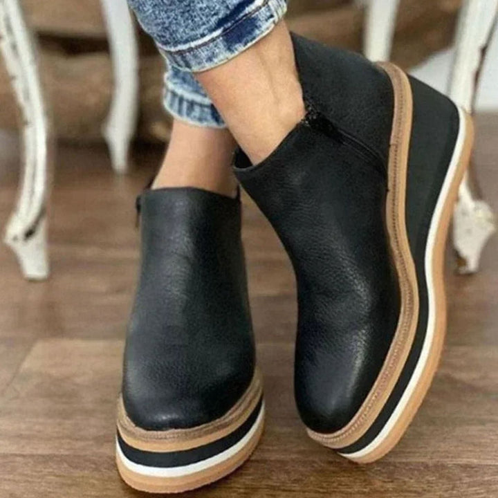 Freya | Dame Chelsea-Støvler Med Platform Wedge Og Elastiske Sidepaneler
