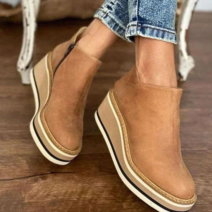 Freya | Dame Chelsea-Støvler Med Platform Wedge Og Elastiske Sidepaneler