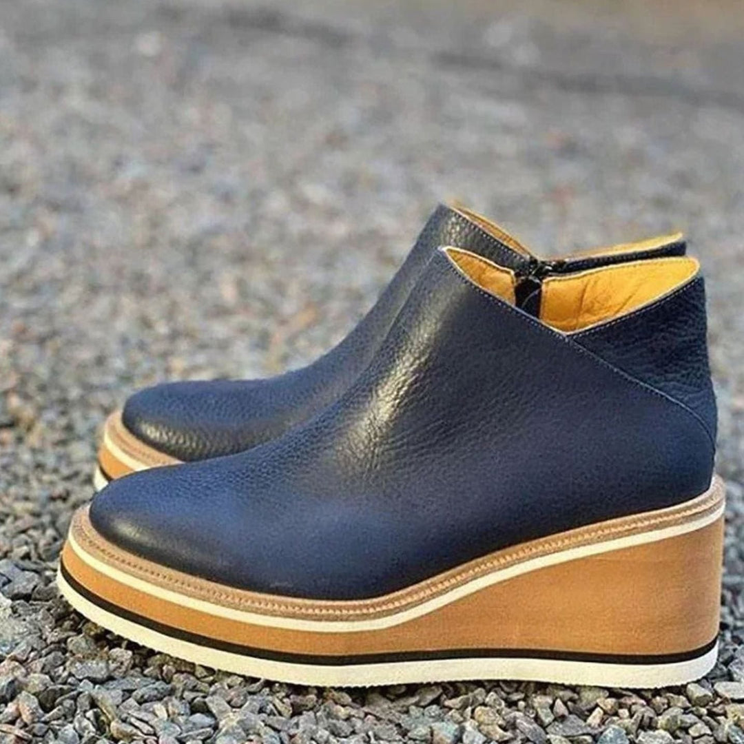Freya | Dame Chelsea-Støvler Med Platform Wedge Og Elastiske Sidepaneler