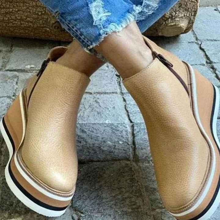 Freya | Dame Chelsea-Støvler Med Platform Wedge Og Elastiske Sidepaneler
