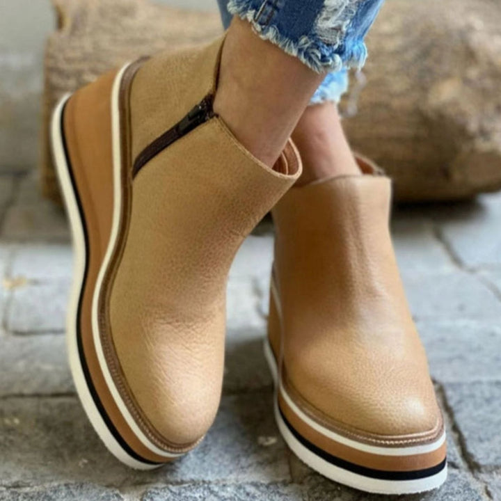 Freya | Dame Chelsea-Støvler Med Platform Wedge Og Elastiske Sidepaneler