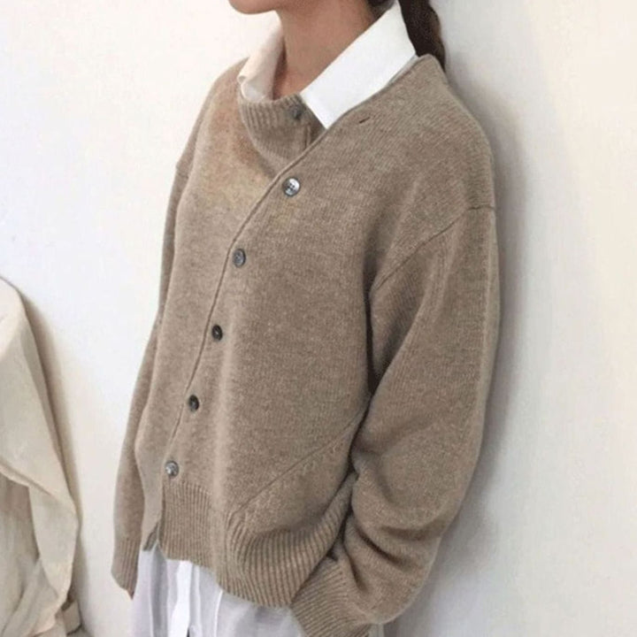 Vibeke | Dame Oversized Cardigan Med Knaplukning Og Ribkanter