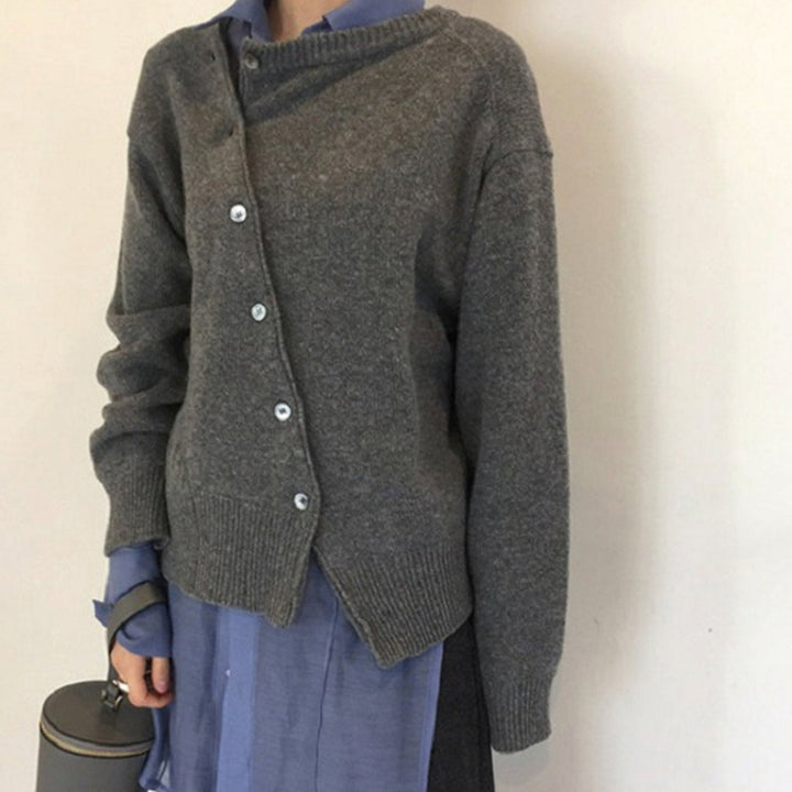 Vibeke | Dame Oversized Cardigan Med Knaplukning Og Ribkanter
