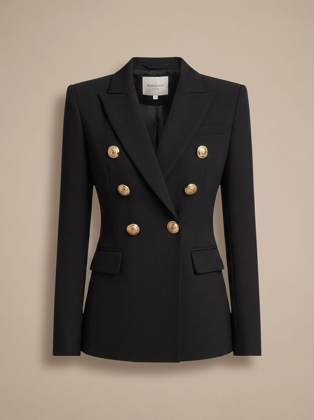 Birgitte | Dame Skræddersyet Dobbeltspændt Blazer Med Guldknapper