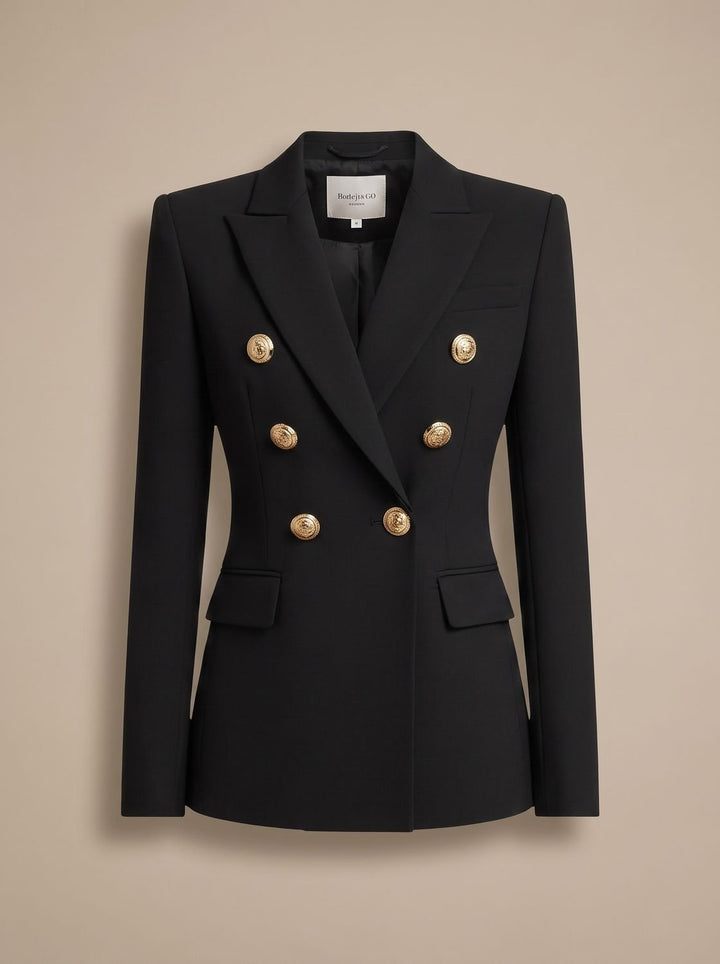 Birgitte | Dame Skræddersyet Dobbeltspændt Blazer Med Guldknapper
