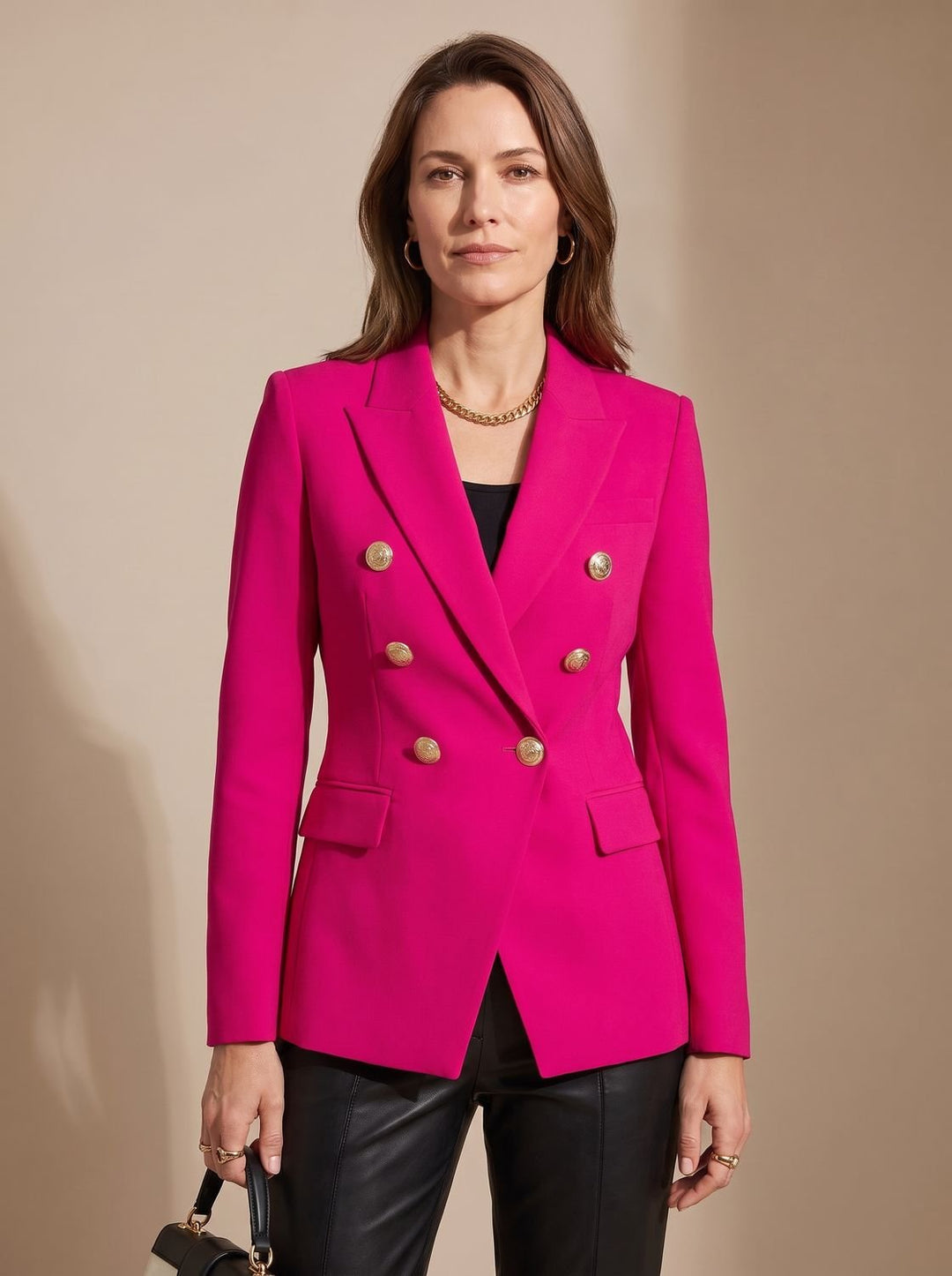 Birgitte | Dame Skræddersyet Dobbeltspændt Blazer Med Guldknapper