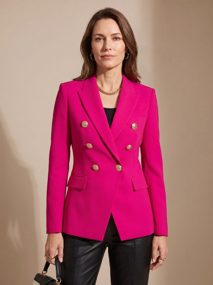 Birgitte | Dame Skræddersyet Dobbeltspændt Blazer Med Guldknapper