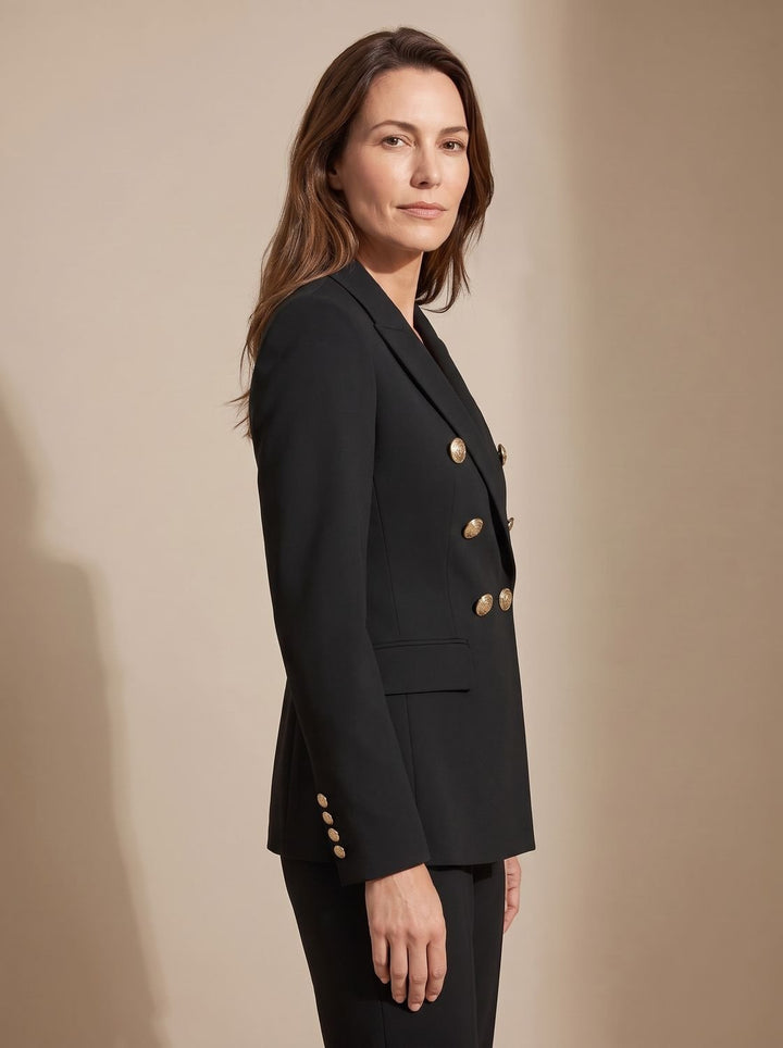Birgitte | Dame Skræddersyet Dobbeltspændt Blazer Med Guldknapper