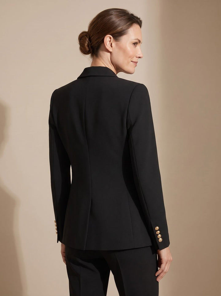 Birgitte | Dame Skræddersyet Dobbeltspændt Blazer Med Guldknapper