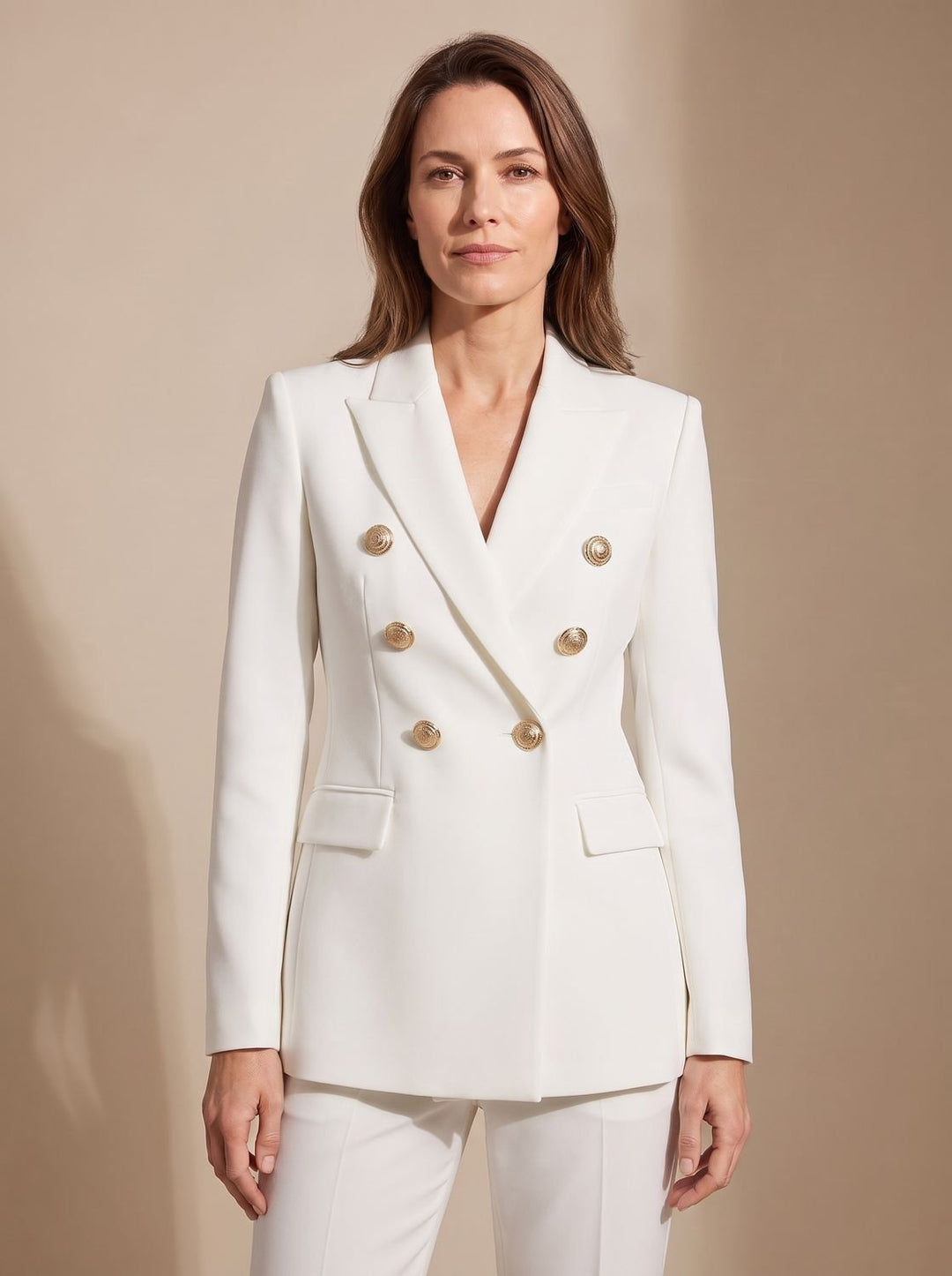 Birgitte | Dame Skræddersyet Dobbeltspændt Blazer Med Guldknapper