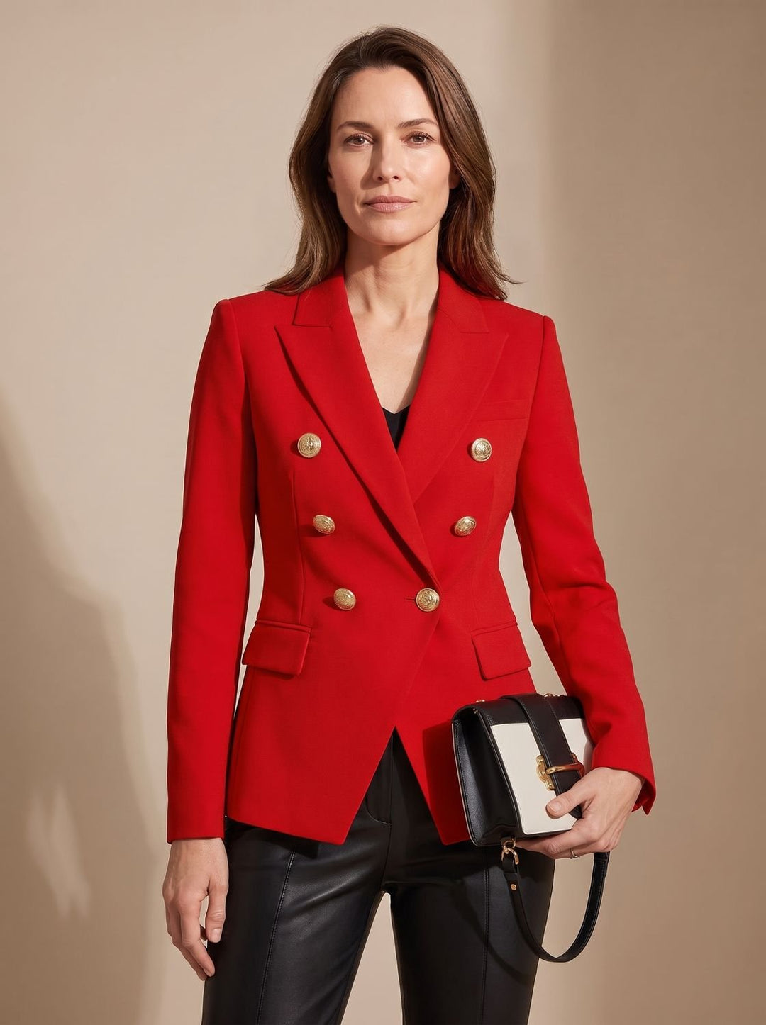 Birgitte | Dame Skræddersyet Dobbeltspændt Blazer Med Guldknapper