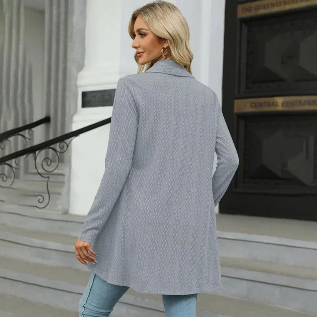 Merete | Dame Åben Langærmet Cardigan Med Textureret Strik