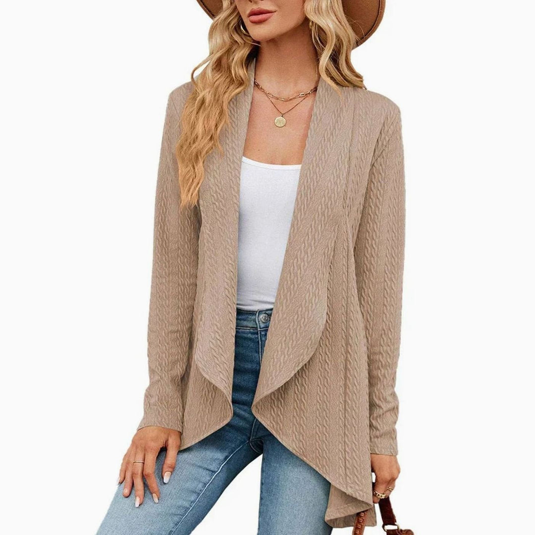 Merete | Dame Åben Langærmet Cardigan Med Textureret Strik