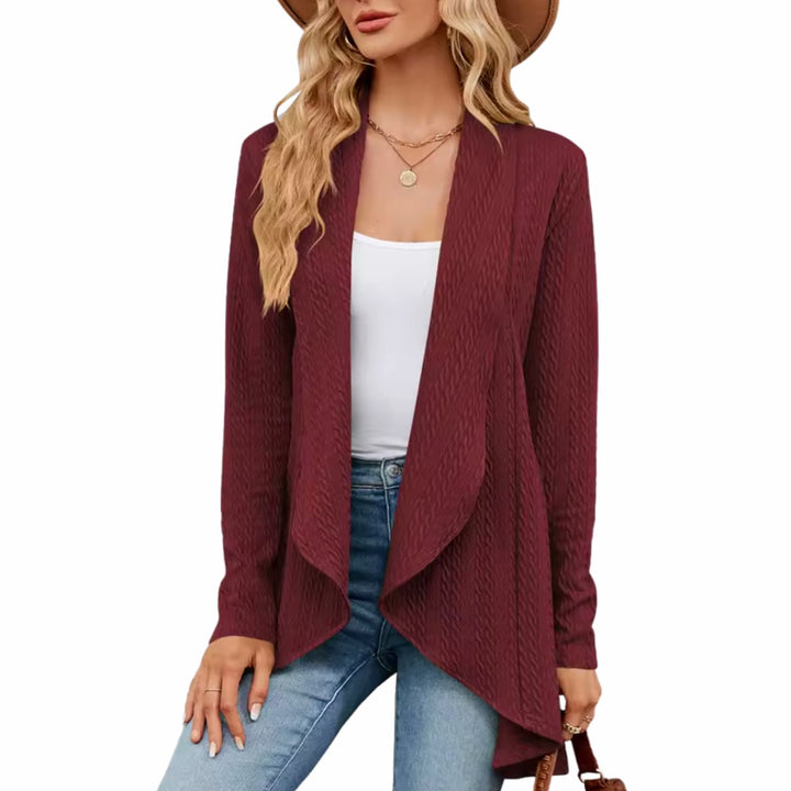 Merete | Dame Åben Langærmet Cardigan Med Textureret Strik