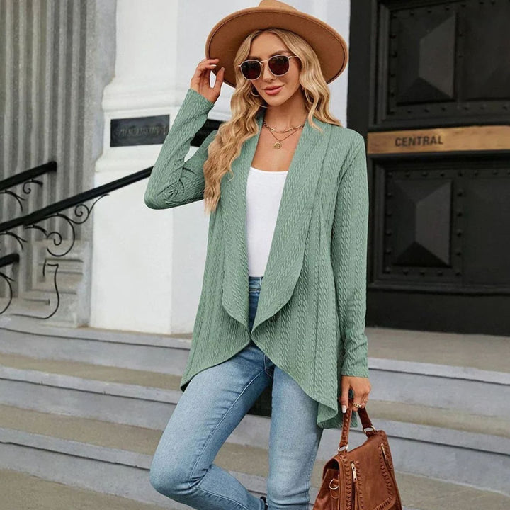 Merete | Dame Åben Langærmet Cardigan Med Textureret Strik